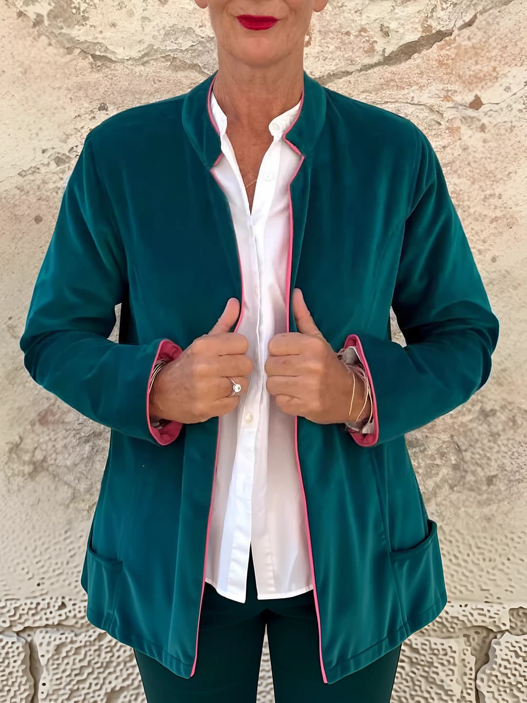 Women's autumn-winter casual retro coat, long, lapel collar, long sleeve, loose fit, 90%-95% polyester, 30% exclusive spandex