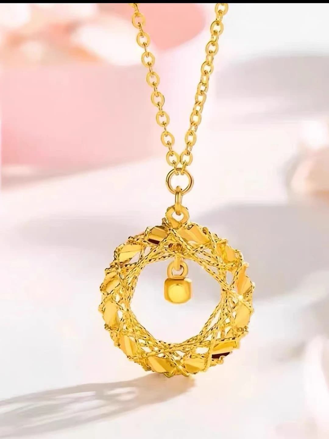 Woven dream ring necklace