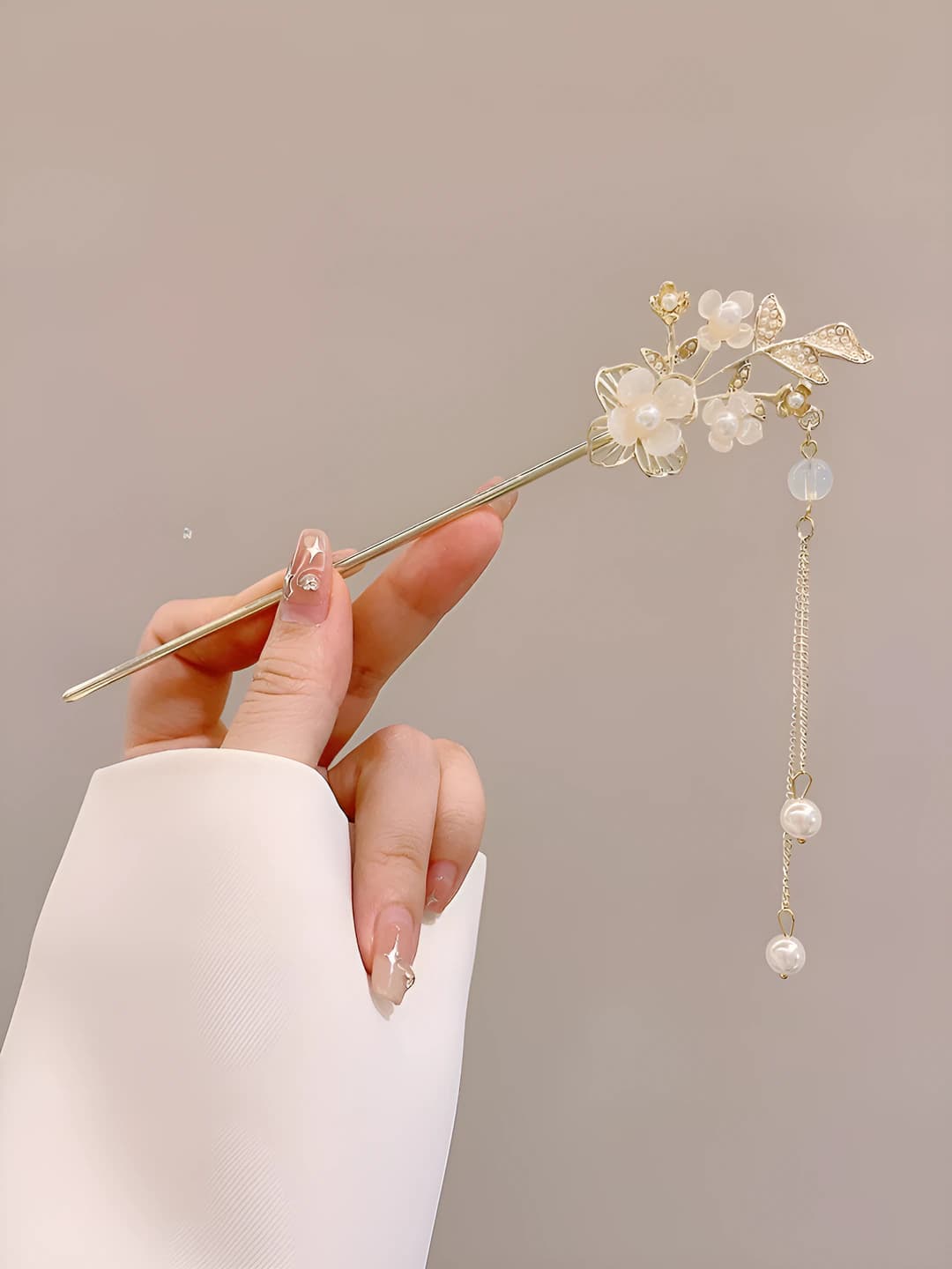 Gold pearl flower 17 cm