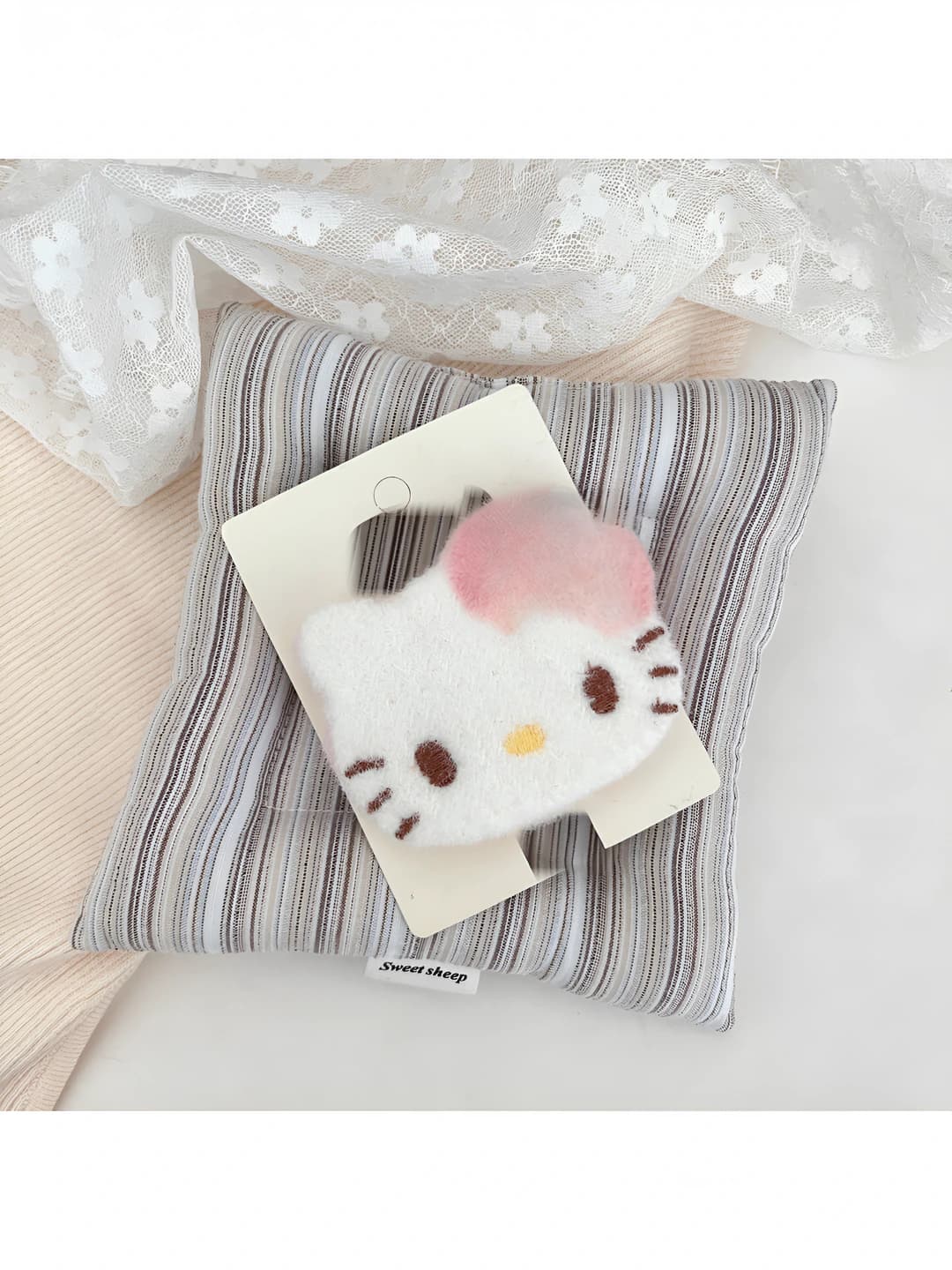 Розовый кот BB зажим