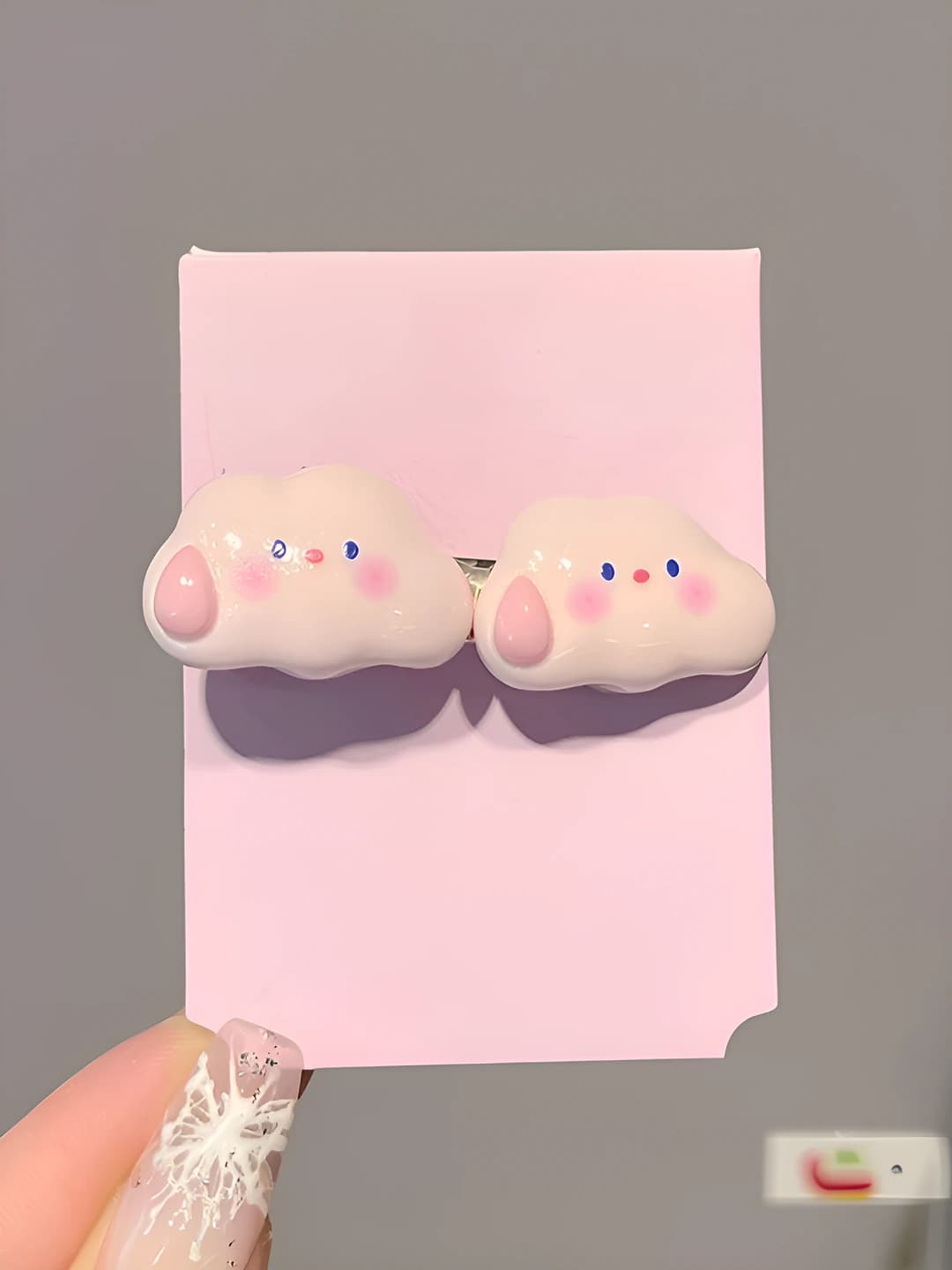 Pink Double Cloud Clip 4.5 cm