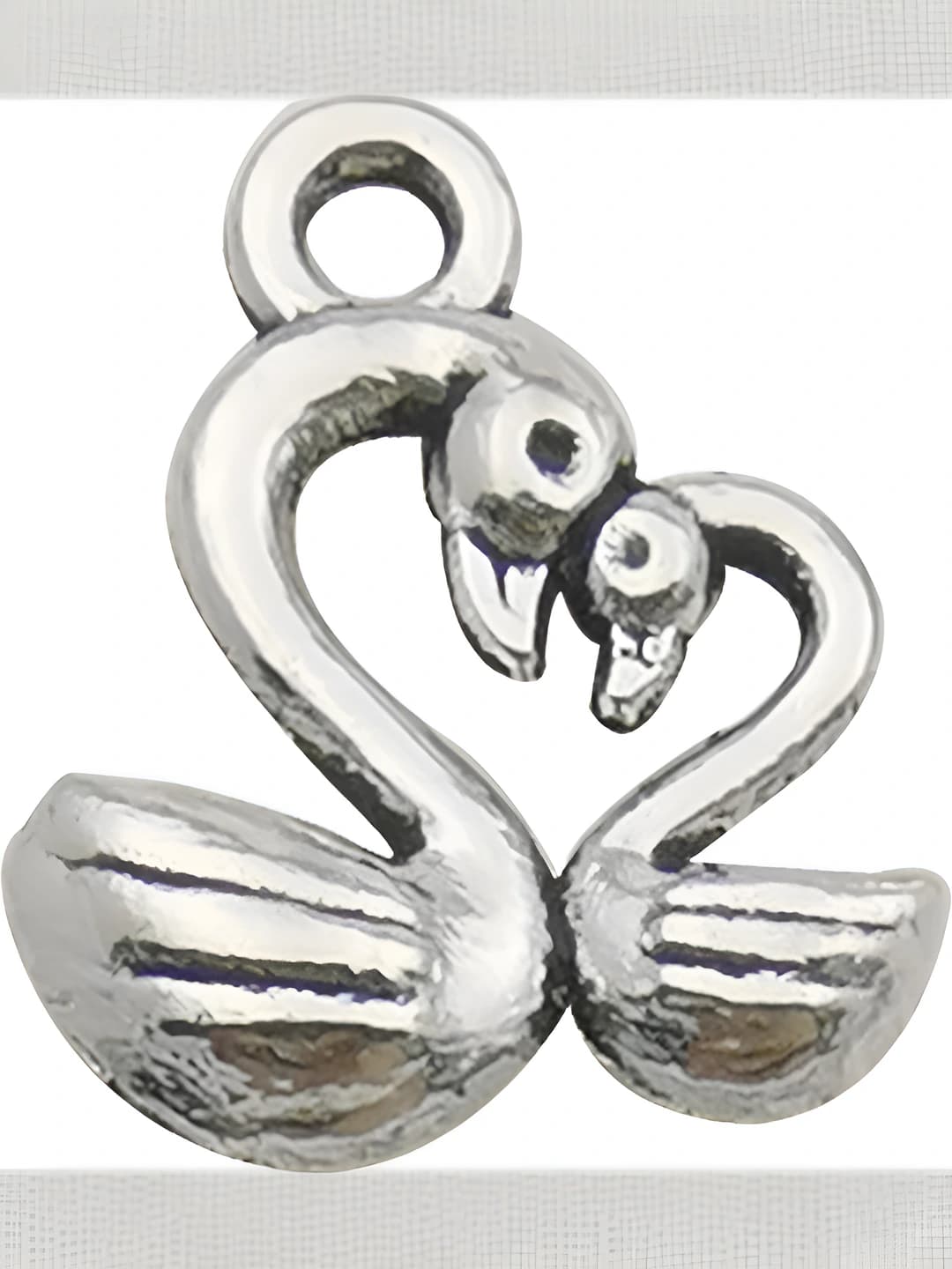 1 шт. старинное серебро два лебедя 13x15mm-0.9g-17337