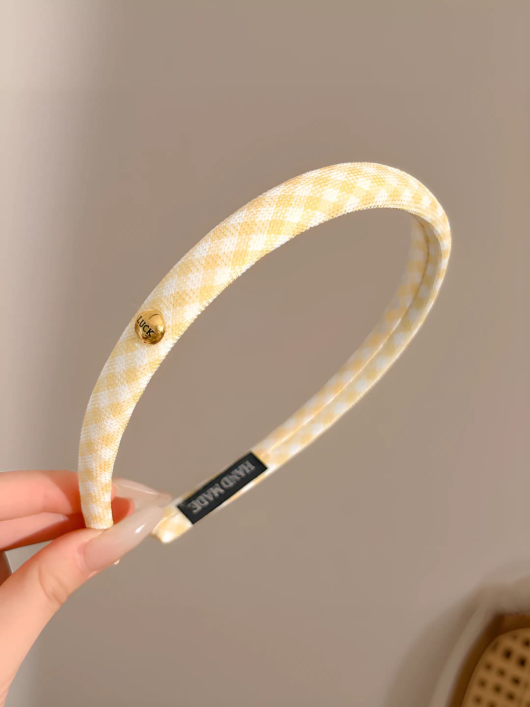 4# Yellow, plaid, 1.5 cm