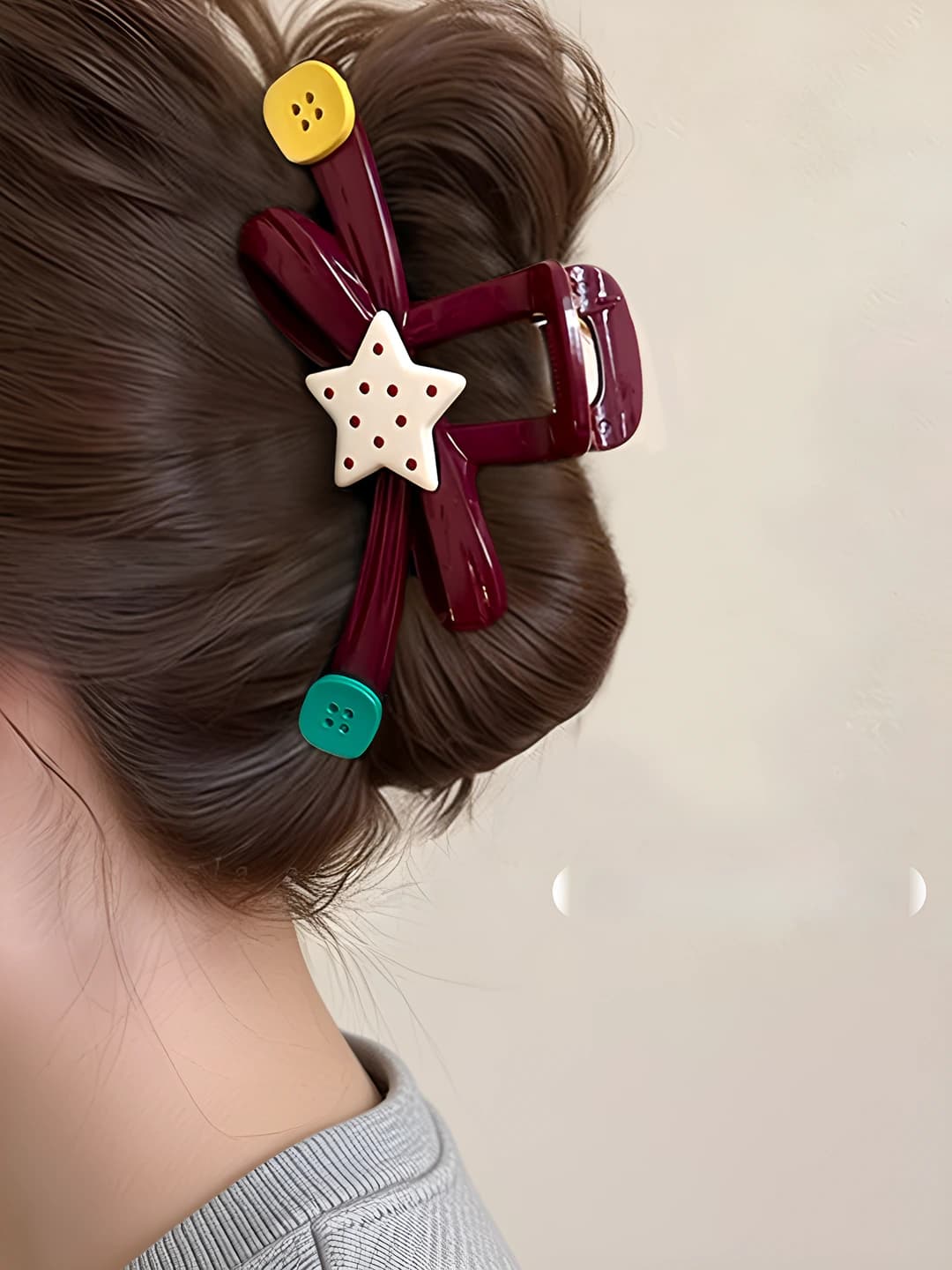 1# Wine red double-sided ~12.5 cm