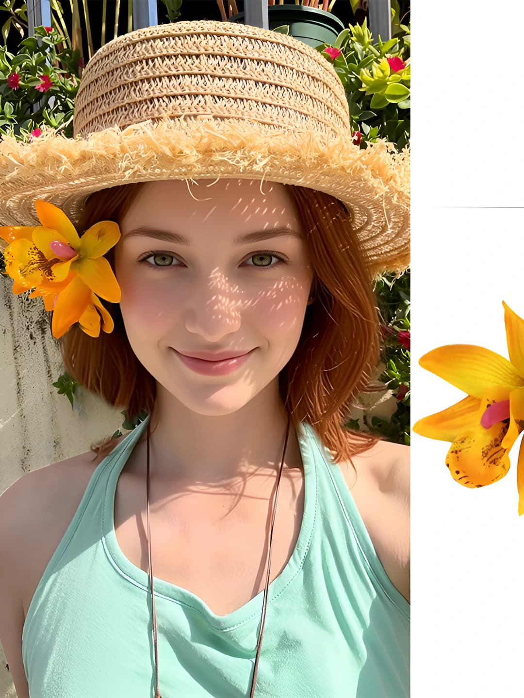 11# Yellow cymbidium hair clip