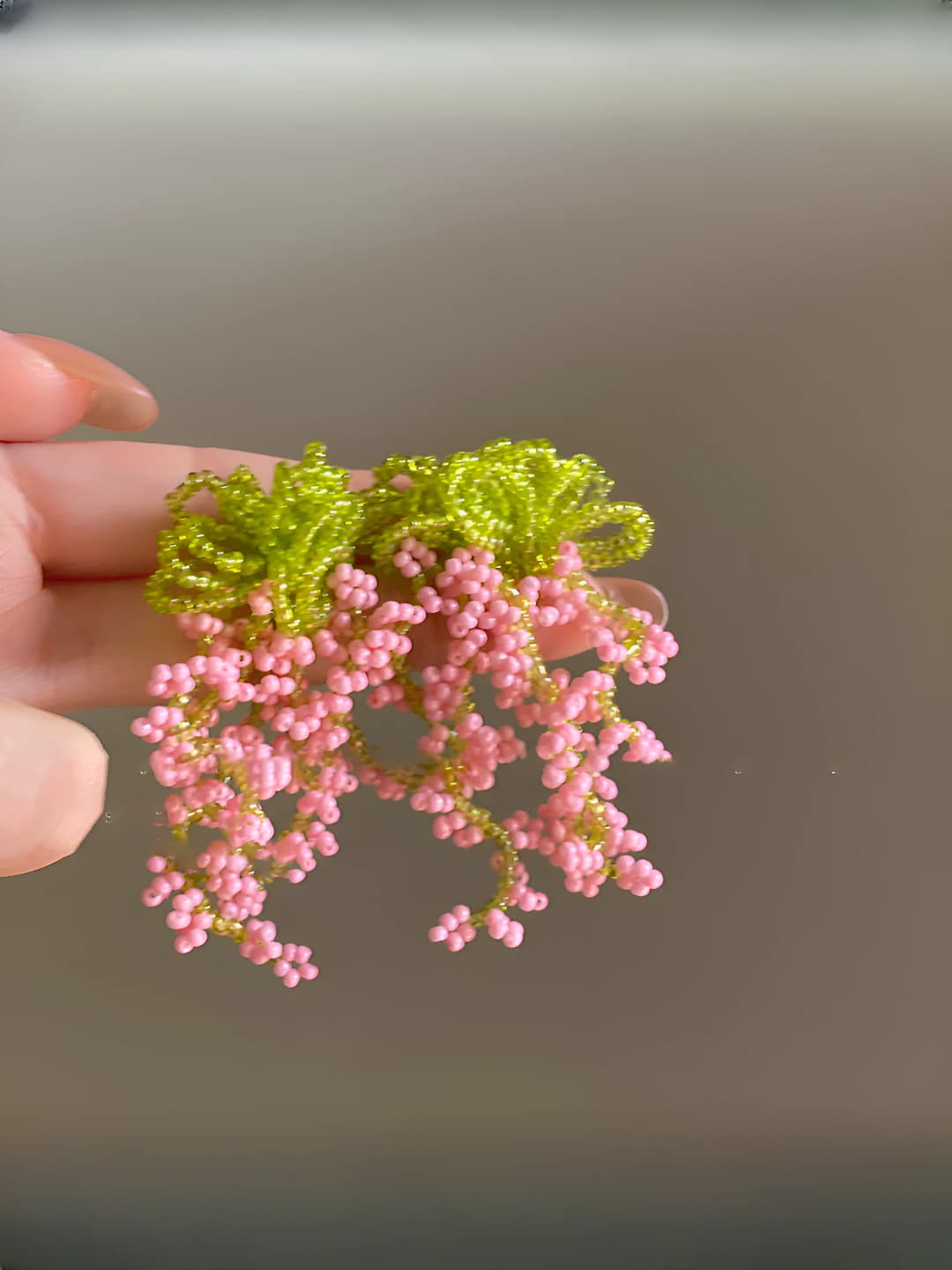Серебряная игла - Зелёный - Розовый