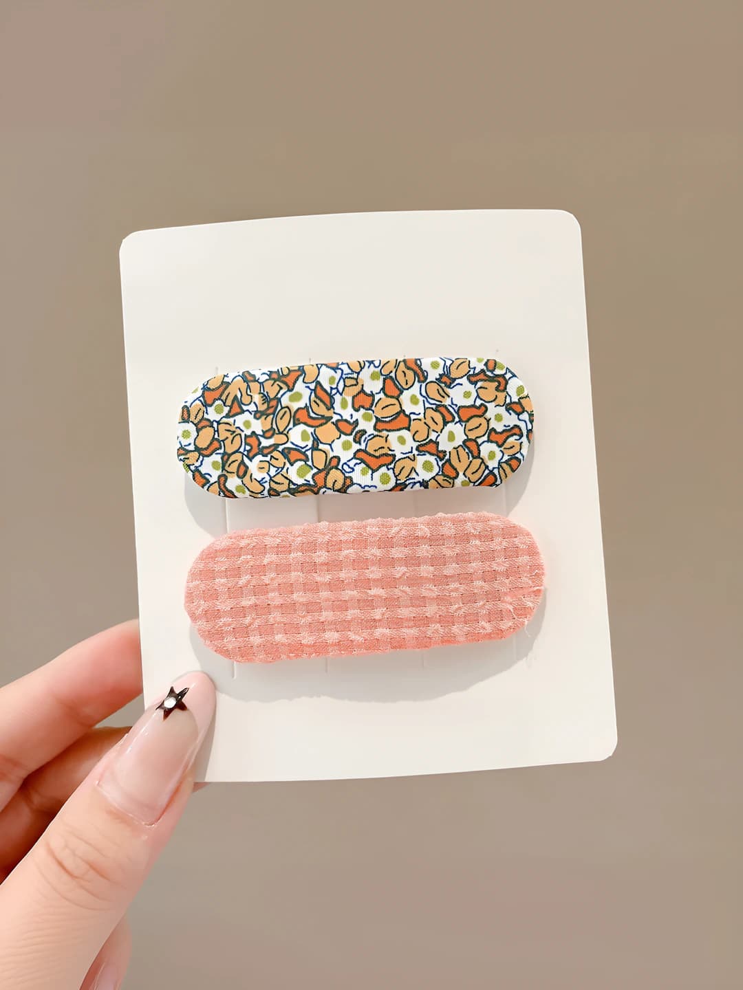 14# Orange floral 2 pcs 6.5cm