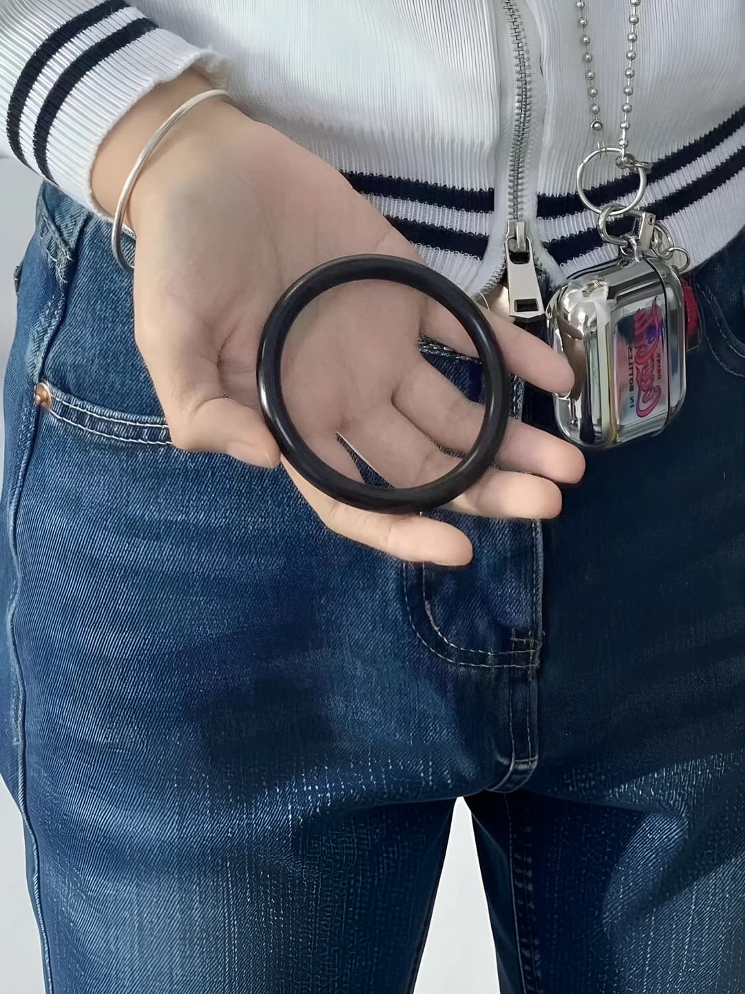 Толстый браслет, чёрный, 62mm