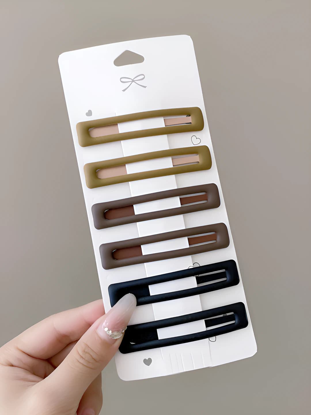 Classic 3-color hair clips set of 6