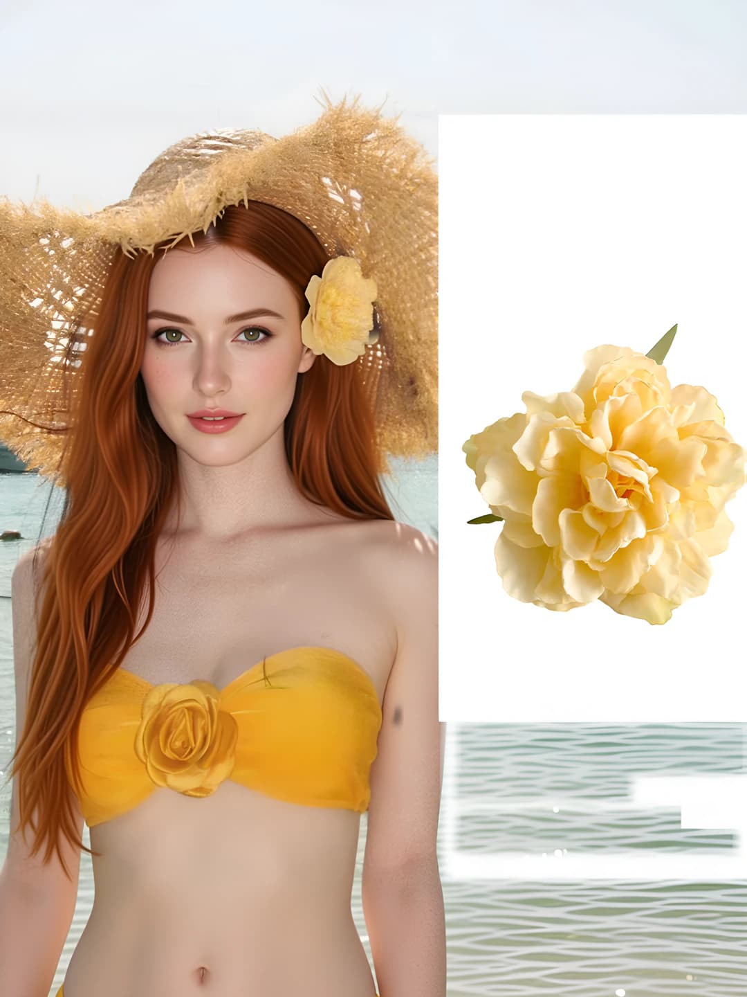 Yellow - artificial flowers hair clip