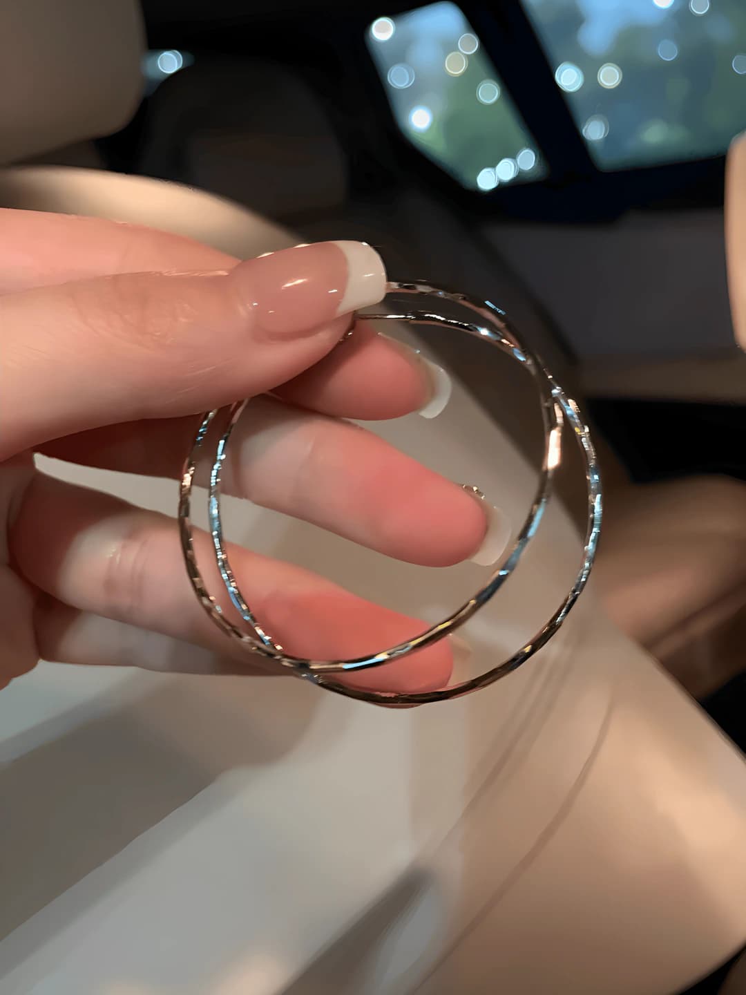 Sparkly, large hoops, 1 pair