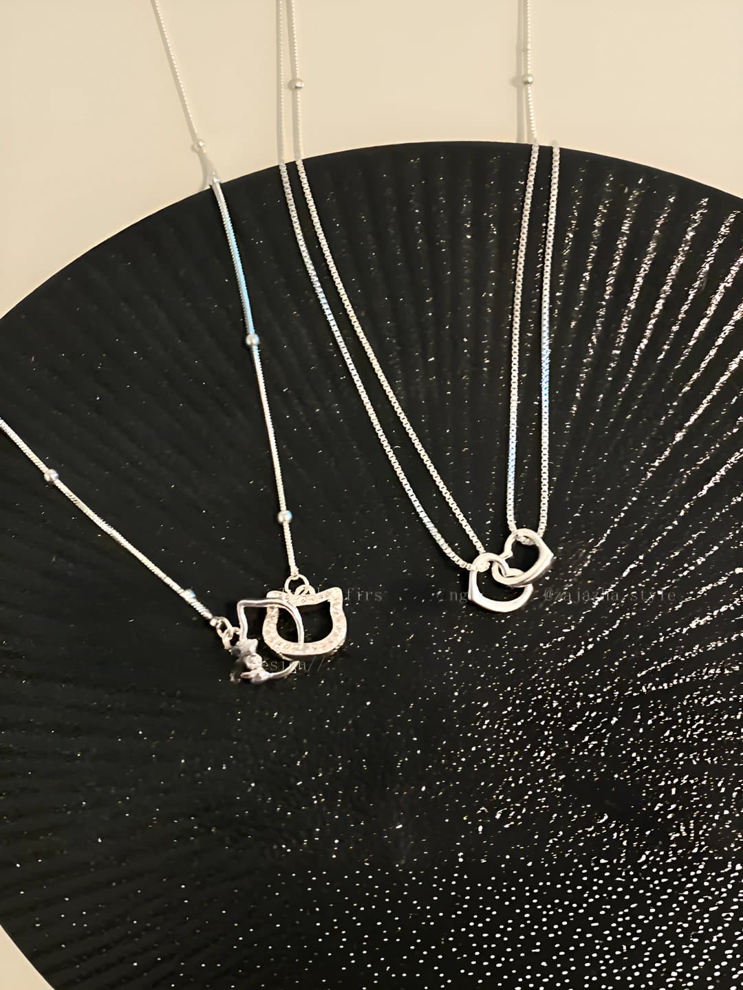 Women's ins style pendant necklace with double ring