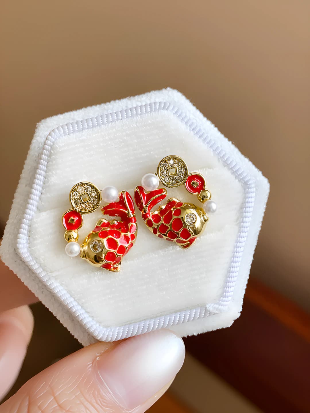 40 Silver post - Gold - Red