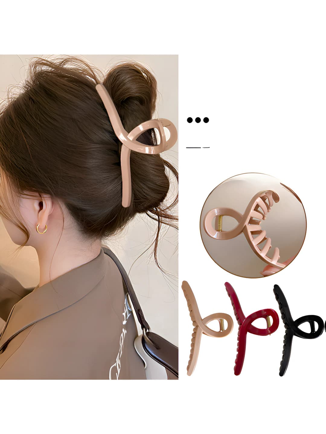 Women's soft silicone shark hair clip, for thick hair, does not press on head, safe and durable, for hair updo