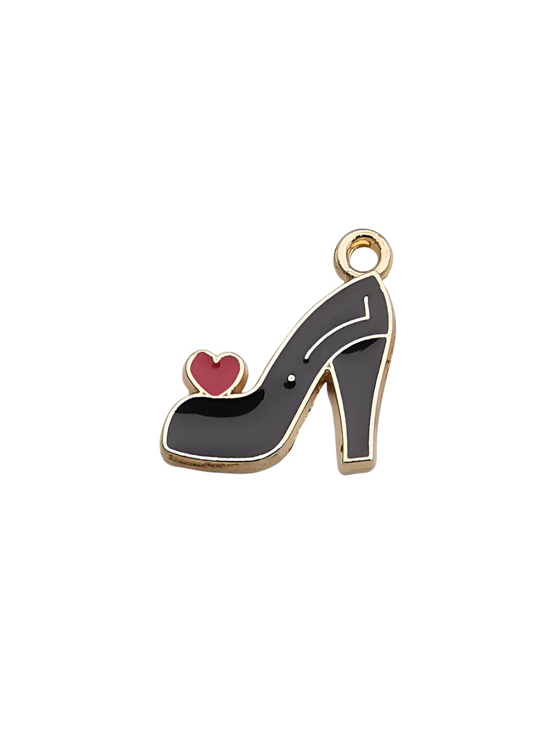 1 pc black high heels 14x16mm-0.8g