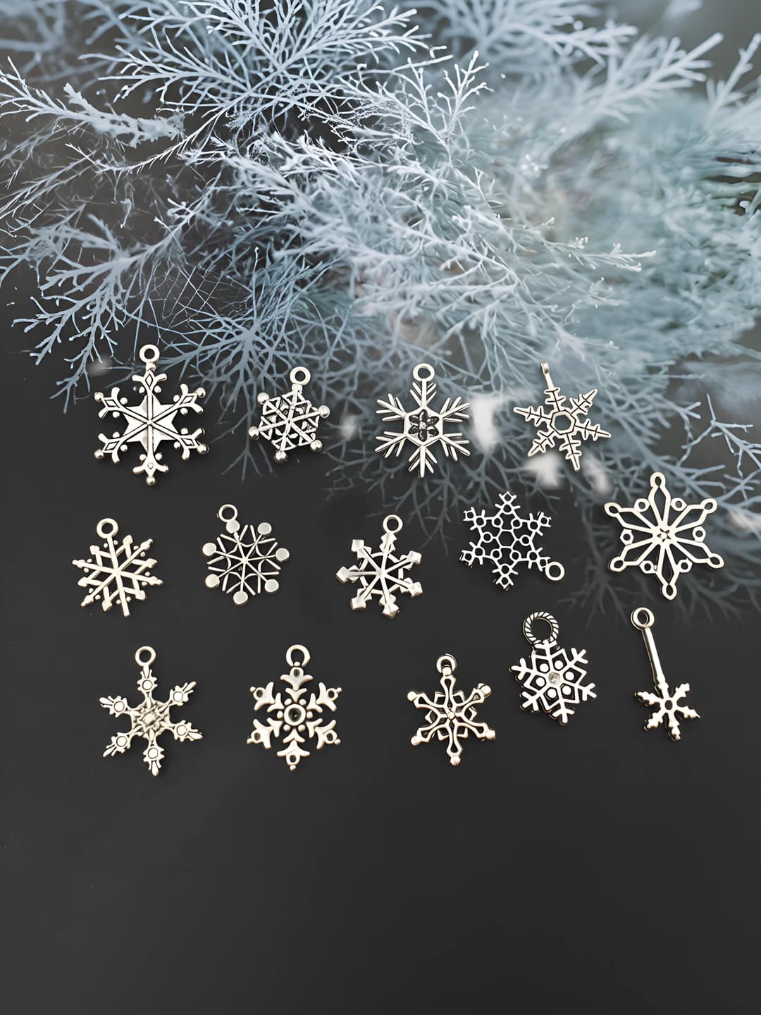 70 pc mixed snowflake charms