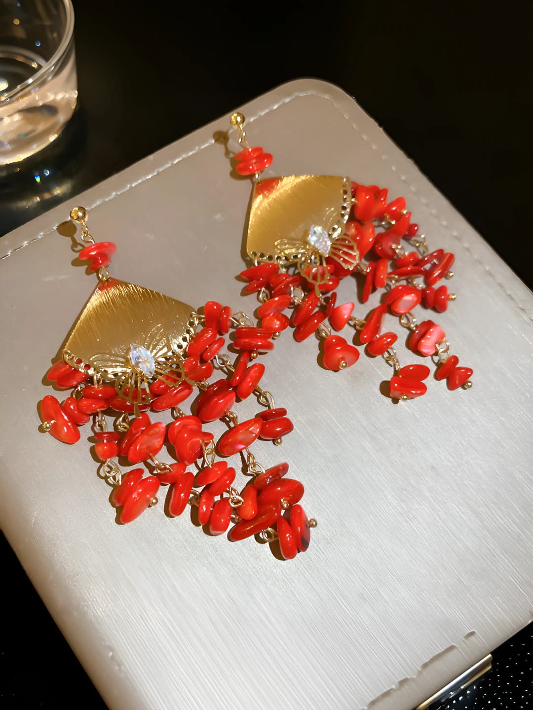 7 Silver pin - Gold - Red