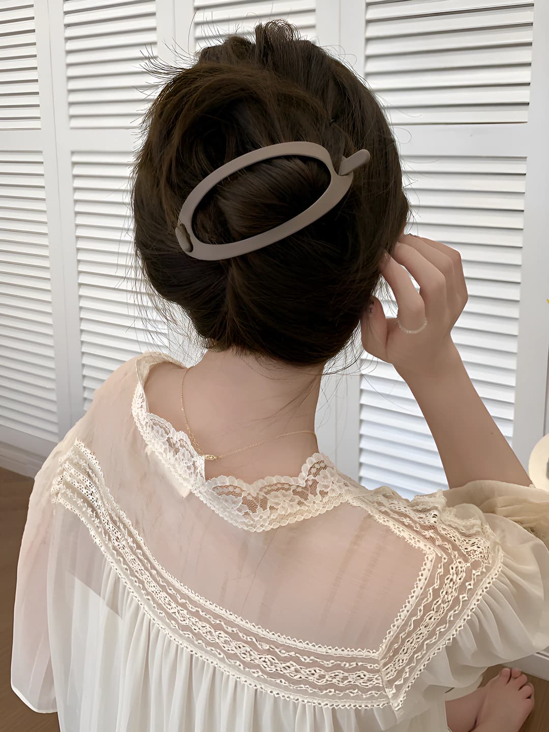 Women's hair clips and combs: acrylic, handmade, oval, cut-out, french, hair clips and combs