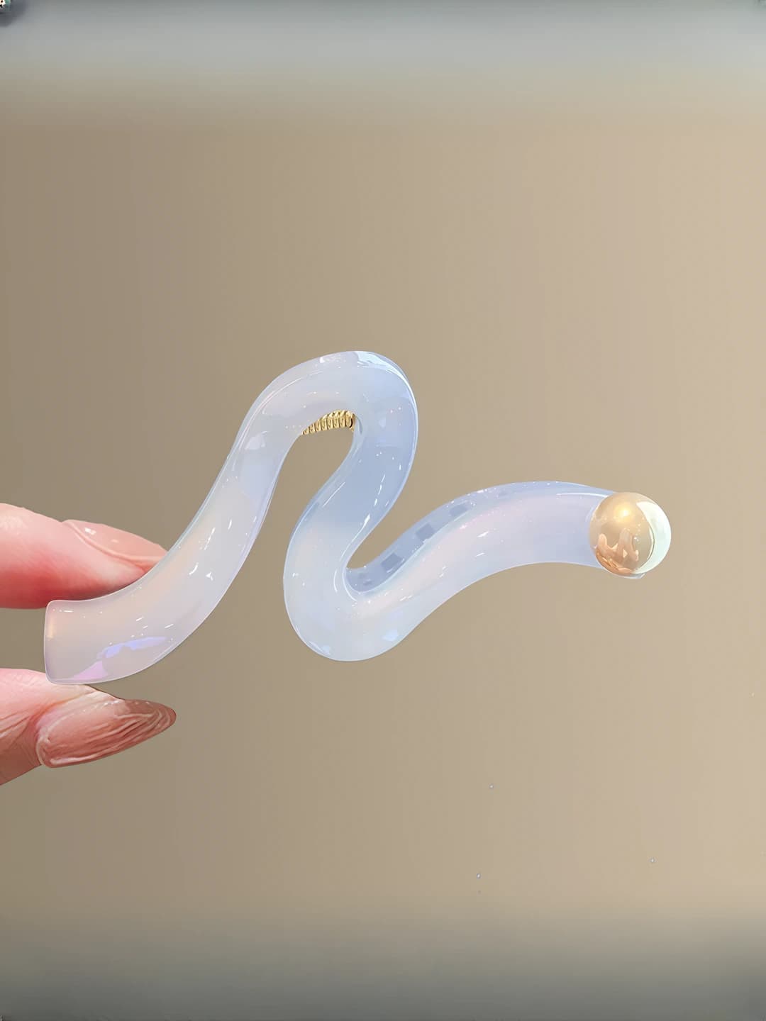 Blue, mermaid wavy clip, 13 cm