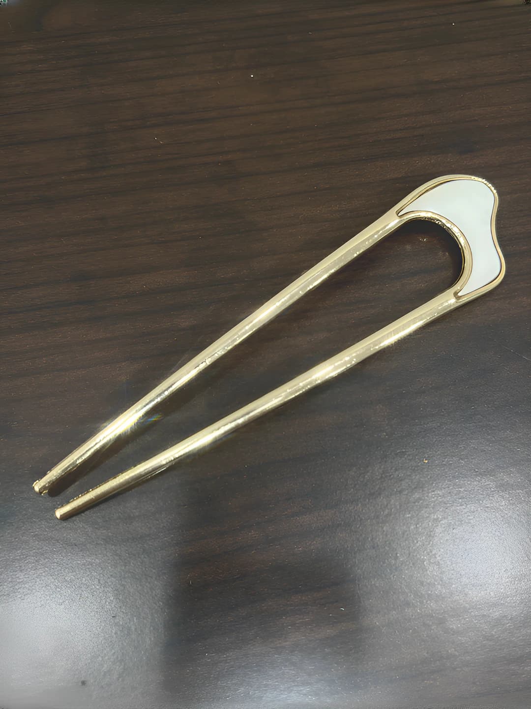 4# Metal hairpin A1663 wave white