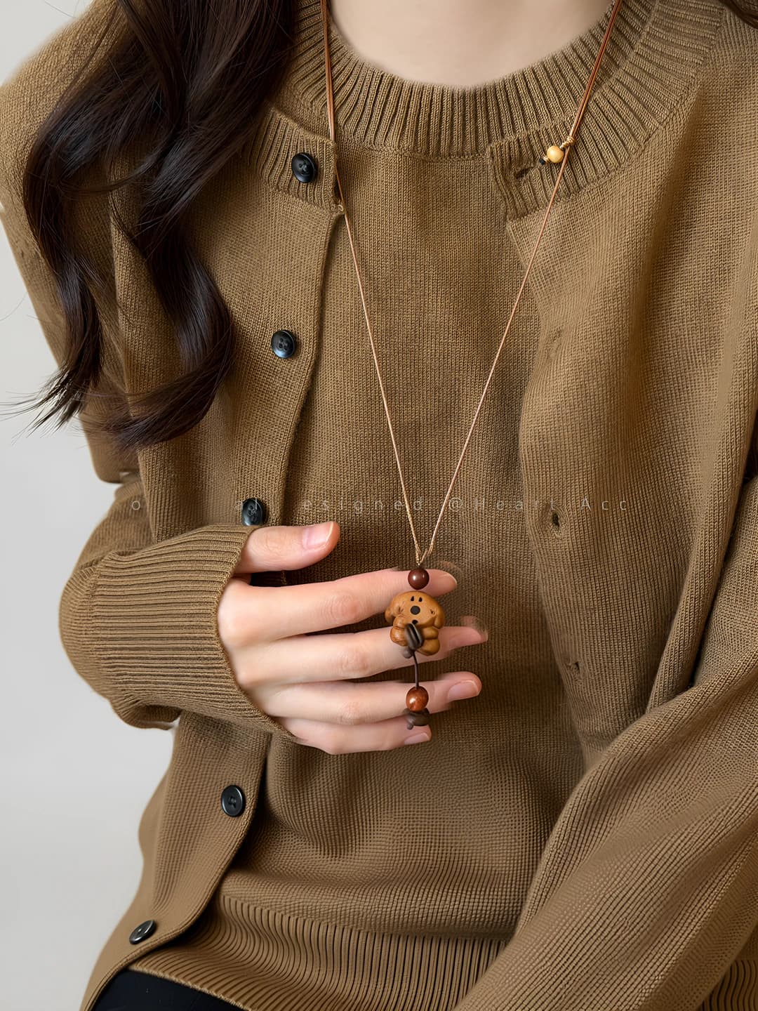 Coffee bean, puppy necklace