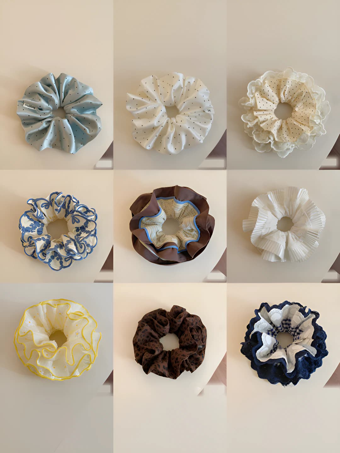 Women's large lace hair tie, Korean style, stretchy hair scrunchie