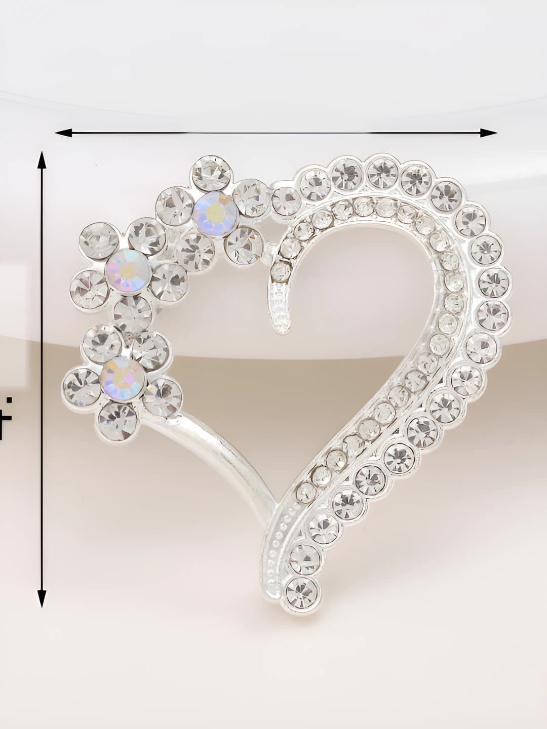 D876 Слива сердце (Серебряный белый)