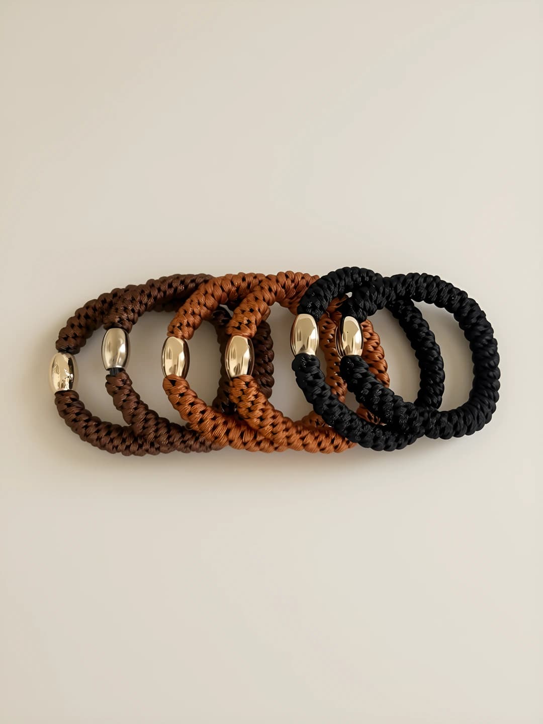 Orange-black elastic hair tie 6 pcs