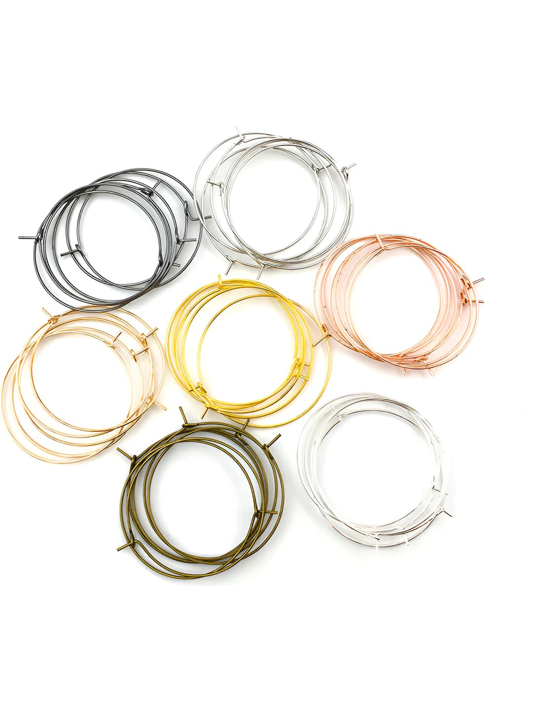 Women's DIY 9-letter earring hoops, iron, 20-35mm, colors