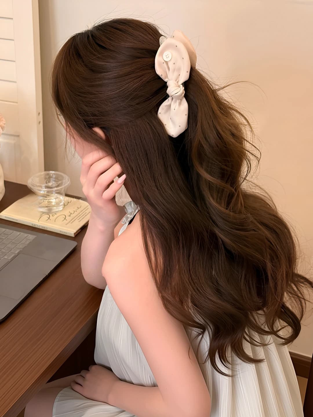 1# Розовый зажим-бабочка основа ~12.5cm