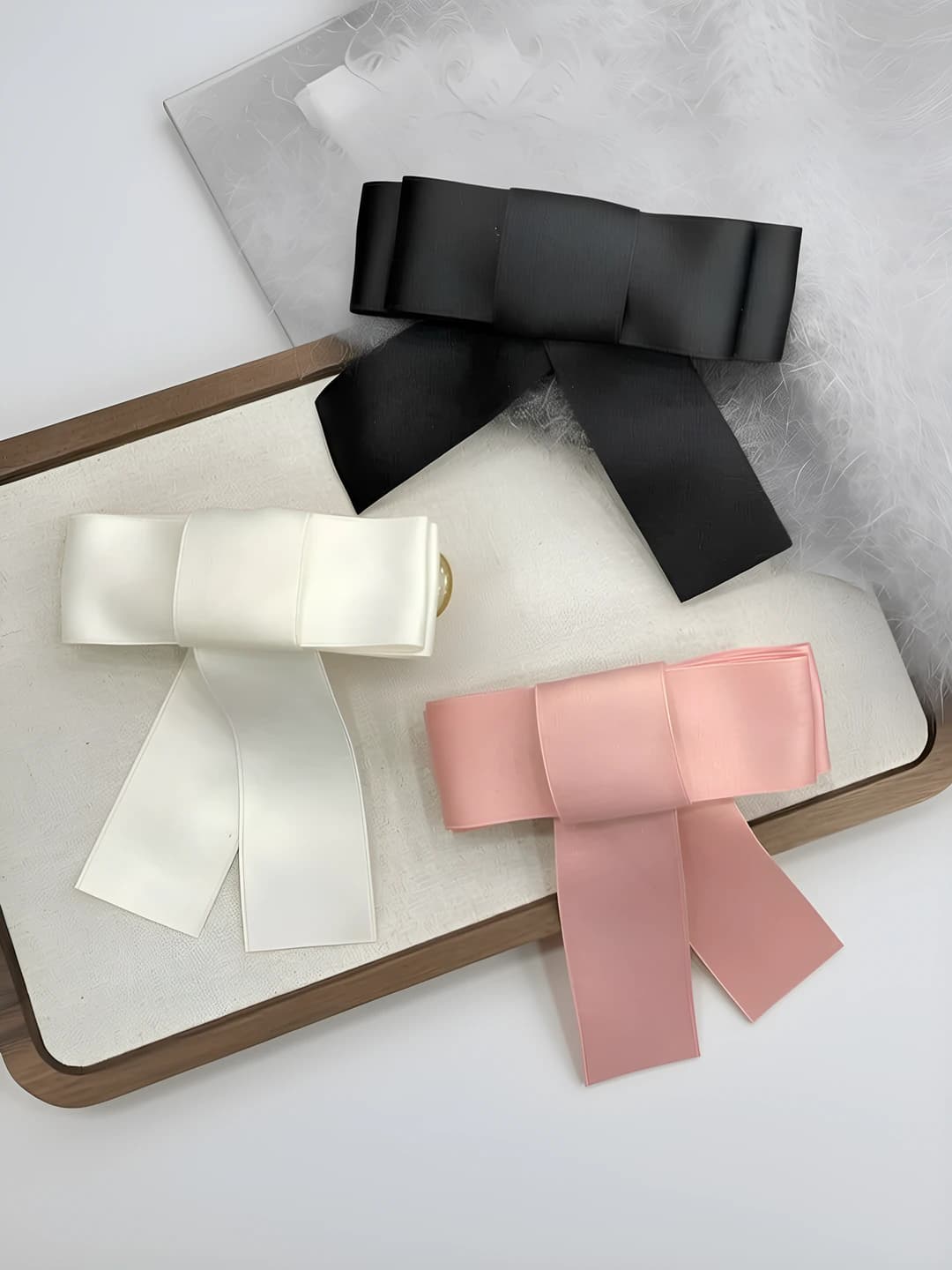 Women's hair clip in Korean style, made of fabric, handmade, design element: bow