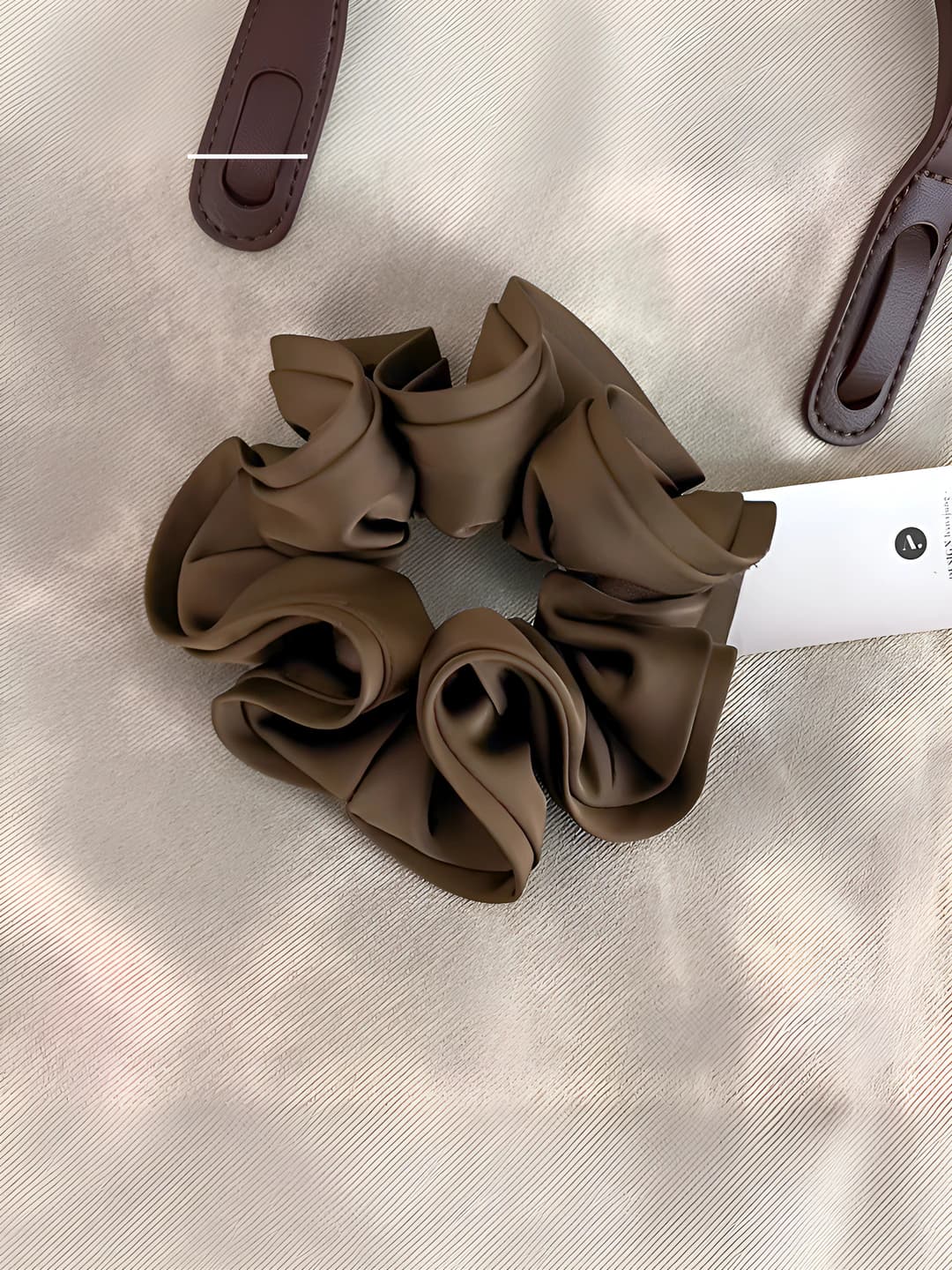 2# Dark coffee scrunchie