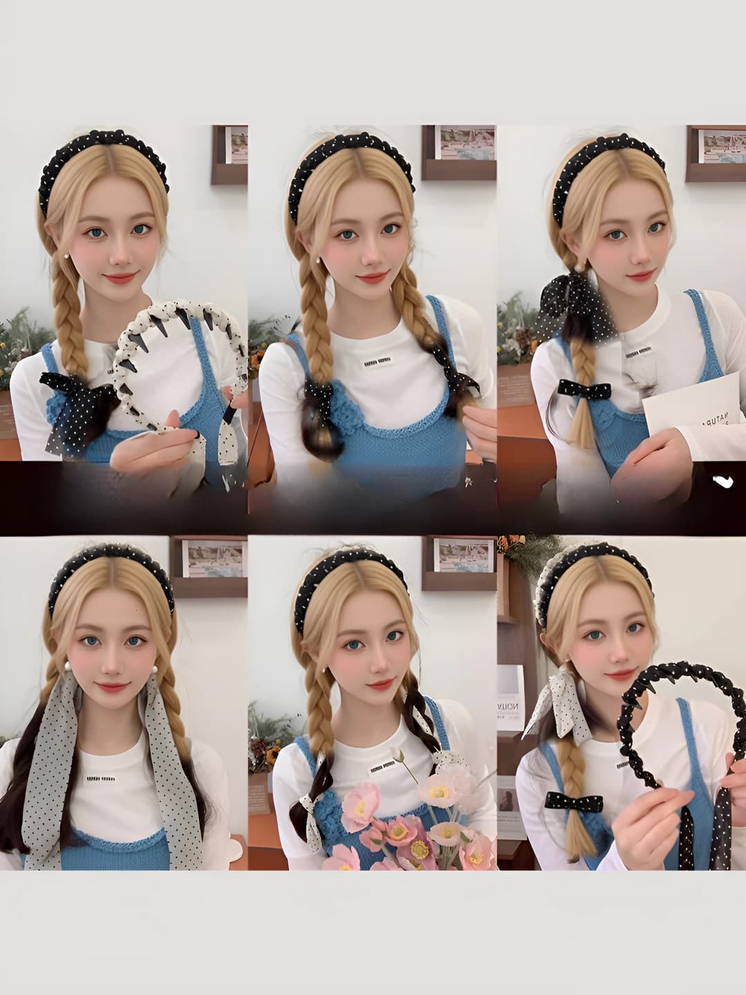 Women's Korean style headband with teeth, high crown, for daily wear