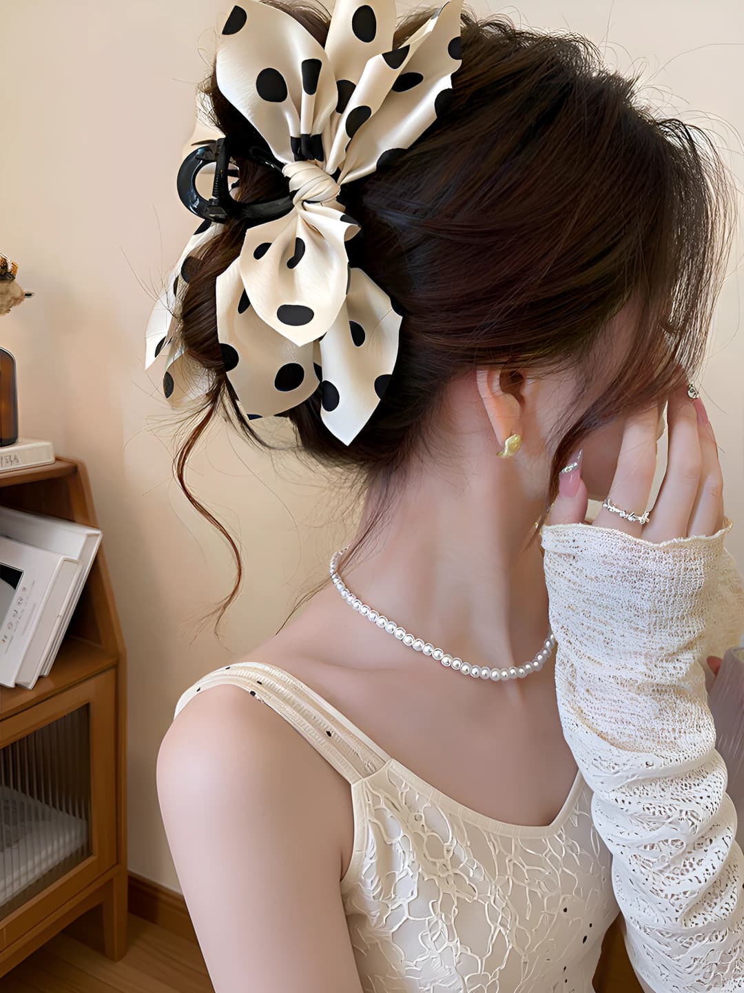 1# Dot bow clip 12.5cm