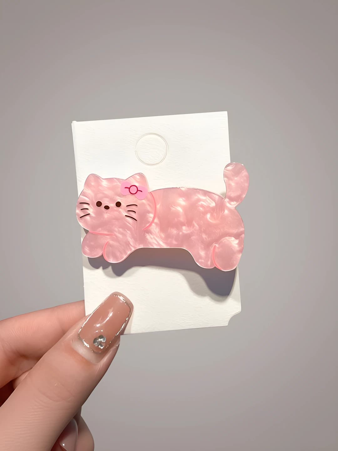 2# Розовый котик зажим 5.5cm