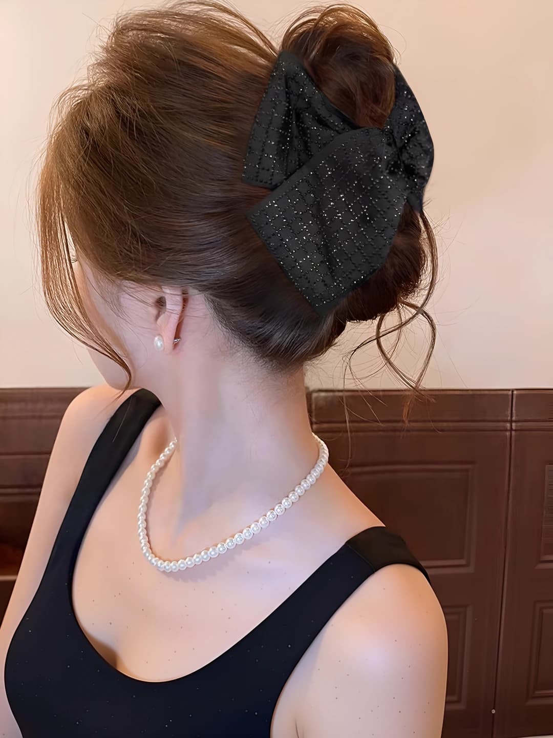 Square rhinestone claw clip - 13 cm