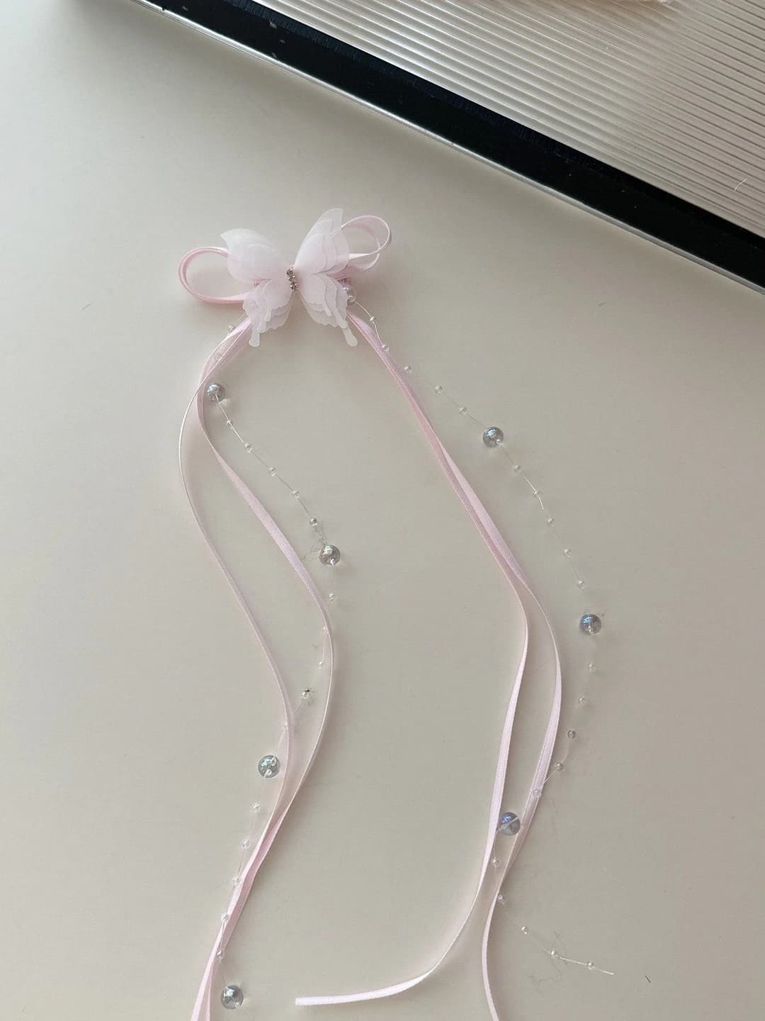 2# розовая бабочка 1 шт, 4.5cm, 30cm