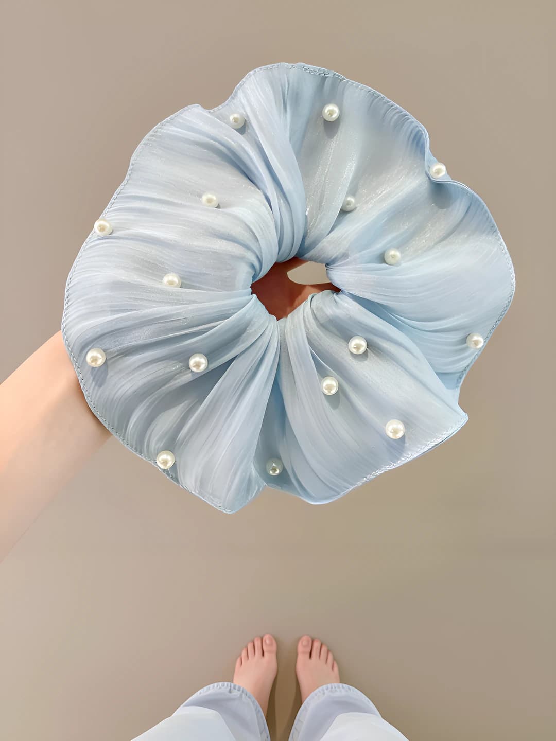 3# Blue pearl ruffle 20 cm