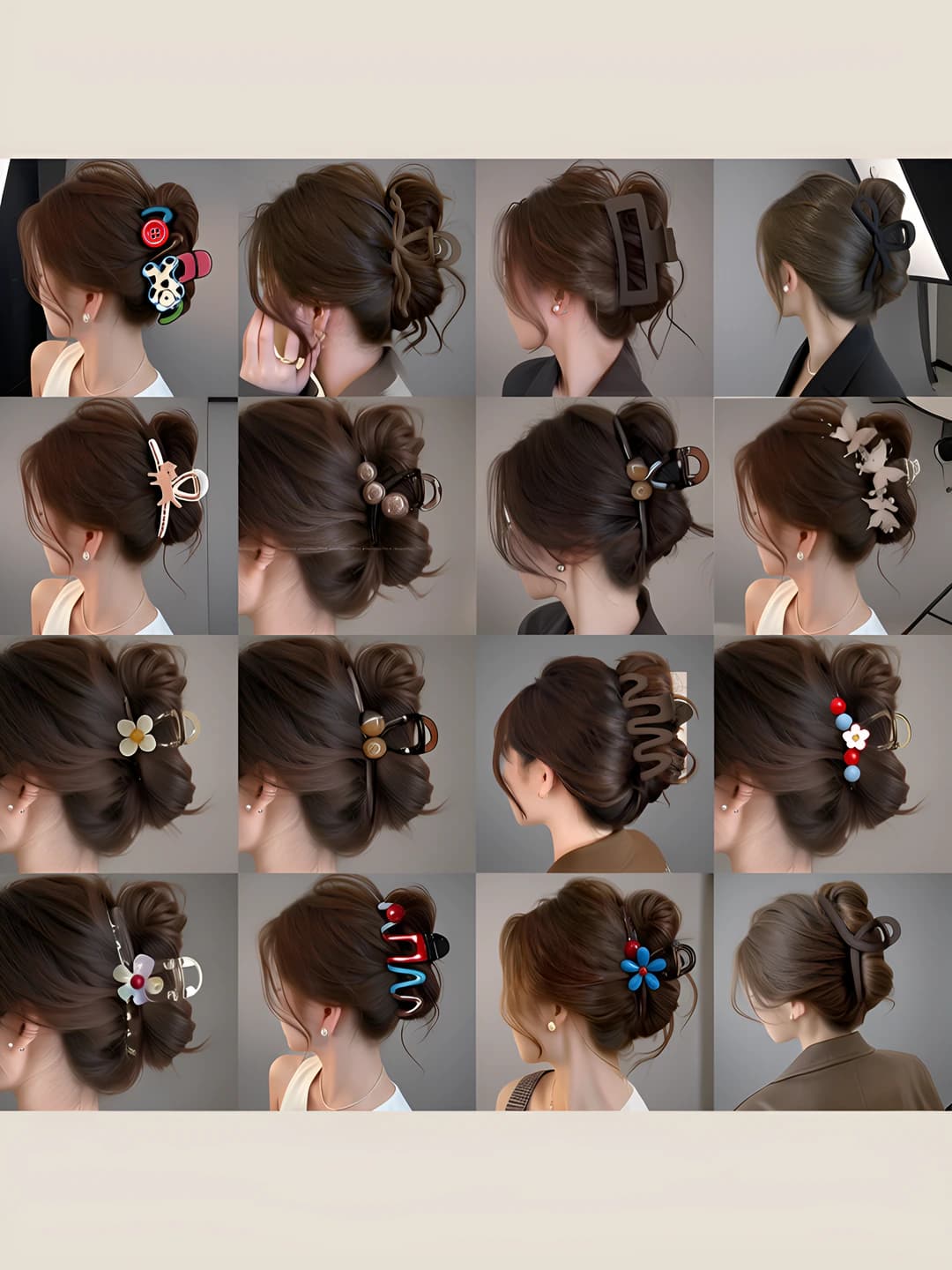 Women's hair clips and combs: large size for thick hair, Korean/Japanese style, design elements: geometric and cross, shark clip