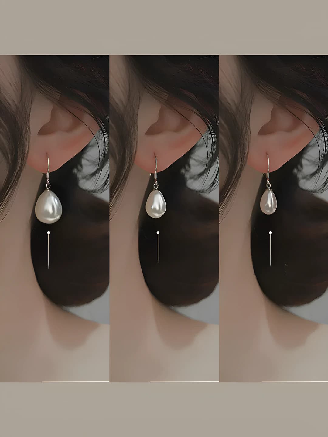 10mm teardrop pearl ear hooks