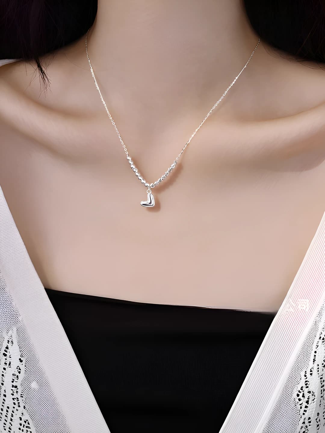 Silver heart necklace