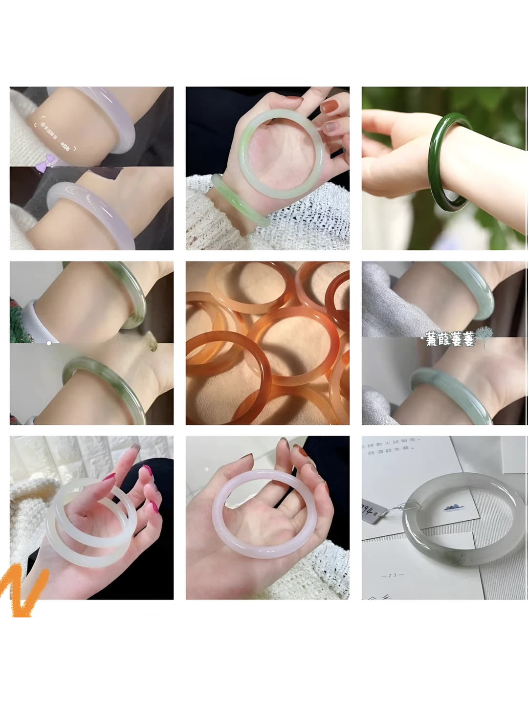Ayollar uchun shisha imitatsiya-yovshon qo'pol chigil bilaguzuk, koreys uslubida, qo'lda ishlangan, 58mm va 62mm, 25g, xitoy uslubidagi dizayn elementi