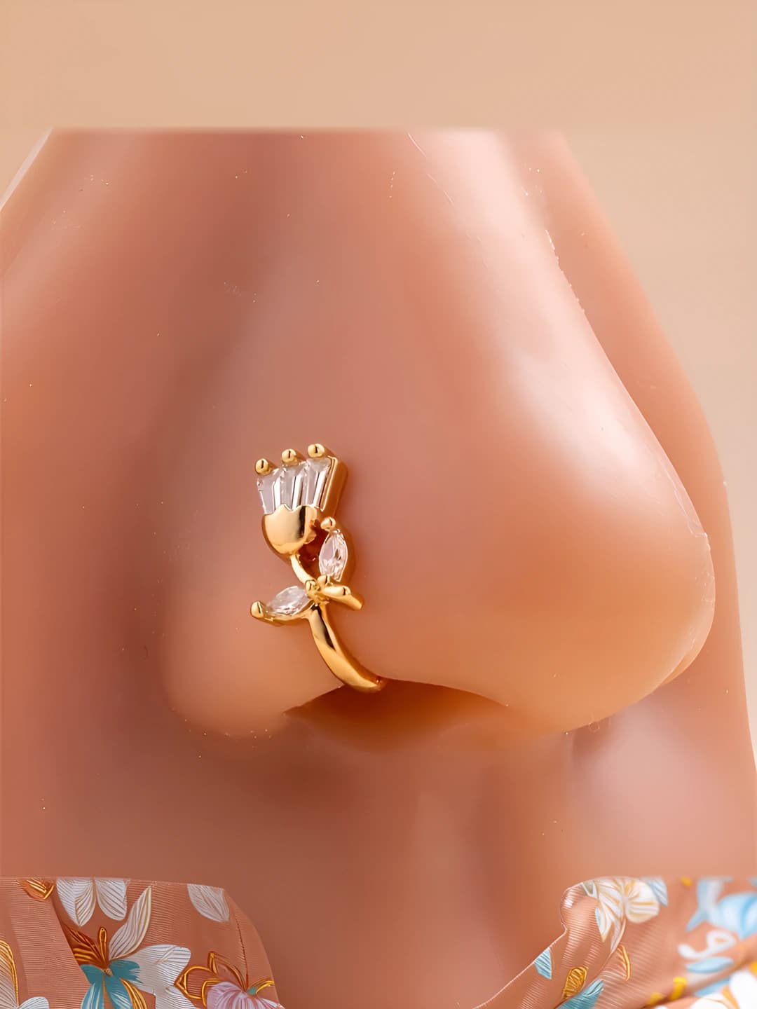 Flower zircon nose clip (1 pc)