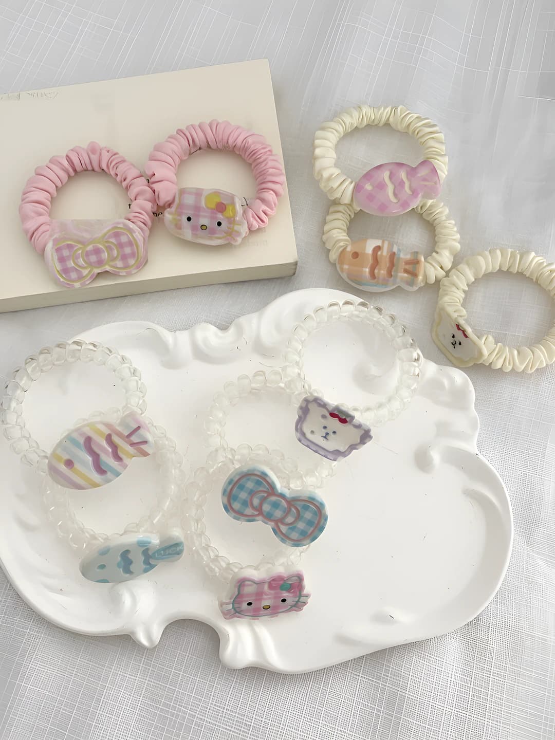 Women's hair ties: Korean style, star shape, colorful, stretch, handmade, cartoon style, fresh and sweet