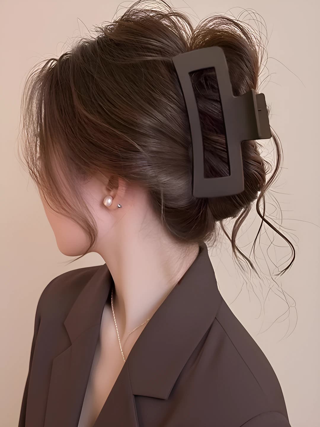 16# Dark coffee square clip 13cm