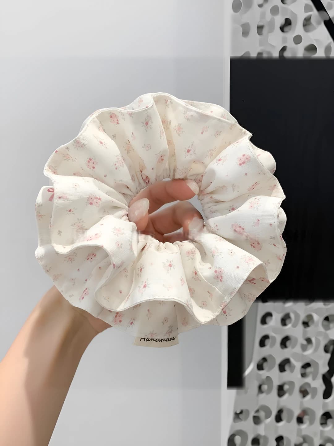 7# Pink-white bow double layer ~15 cm