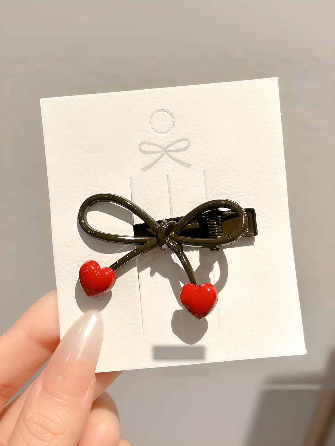 3# Single [Red heart] bow hair clip