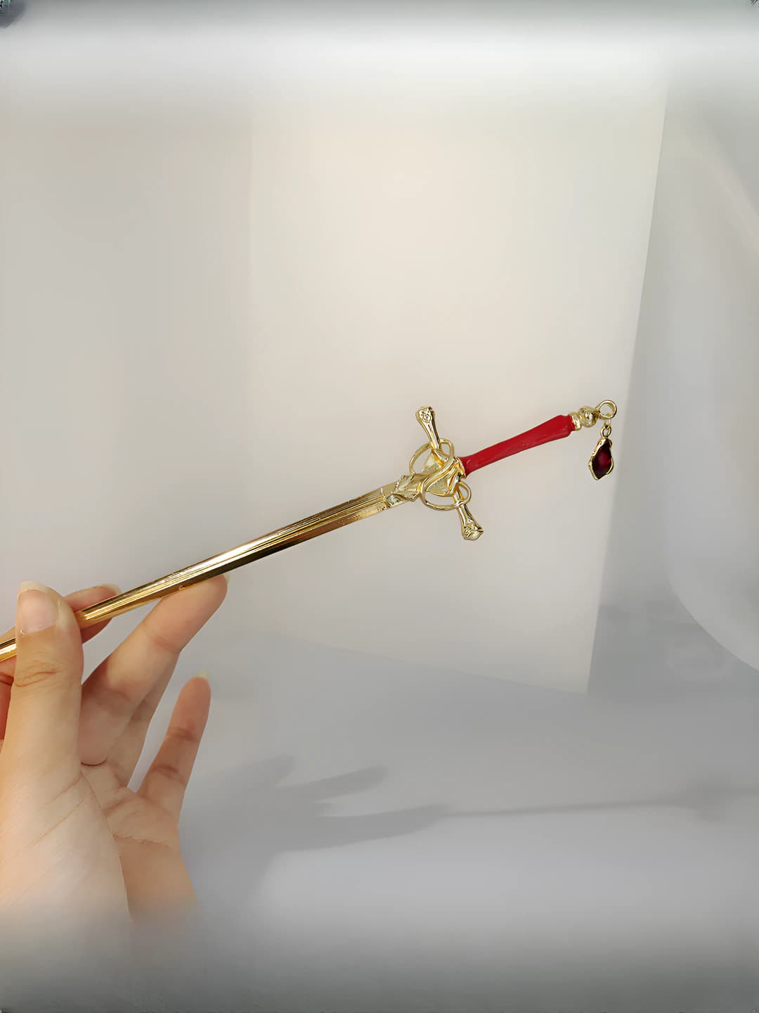 Gold & red with charm