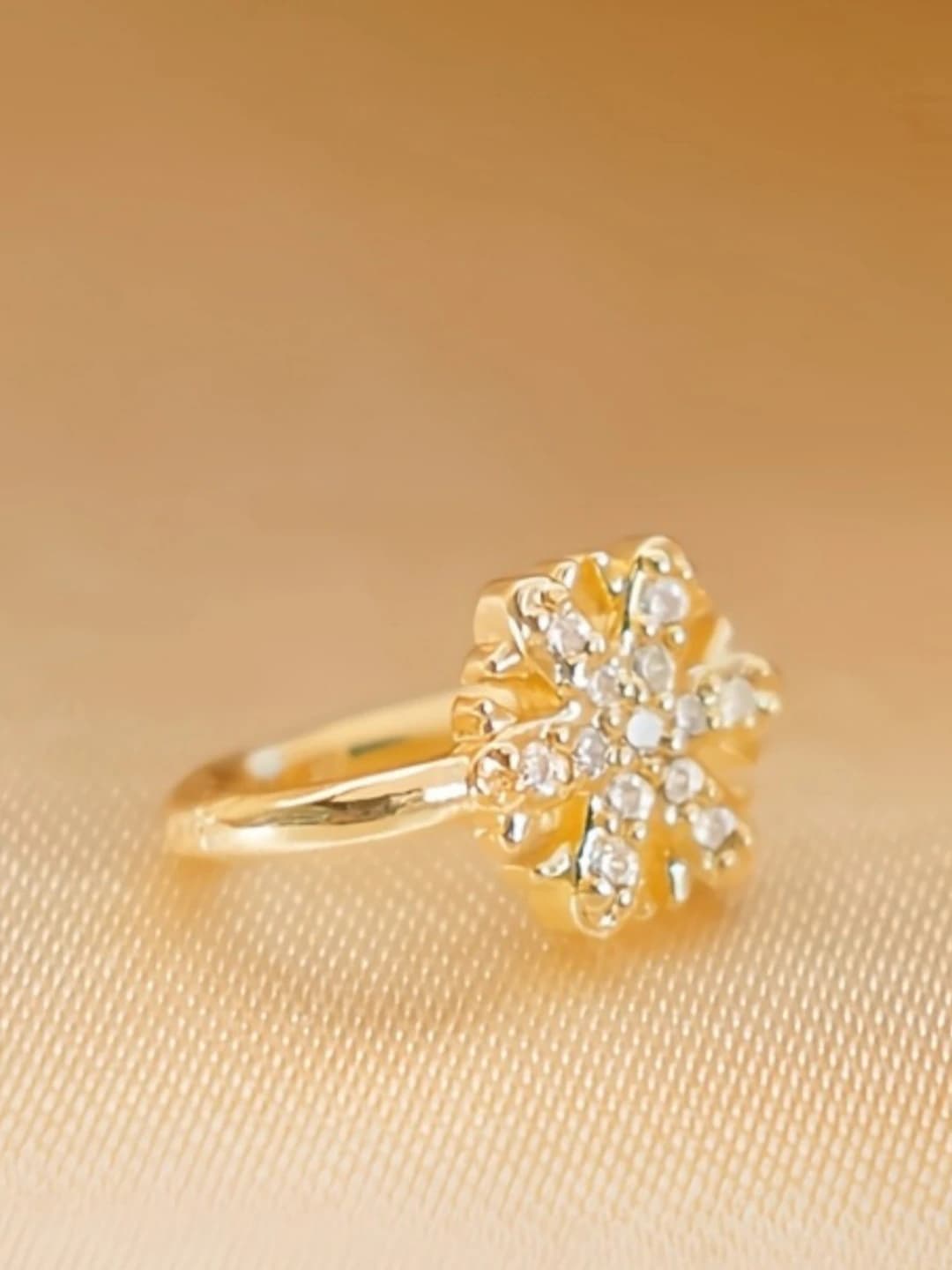 A4408-1 snowflake zircon nose clip, 1 pc, gold