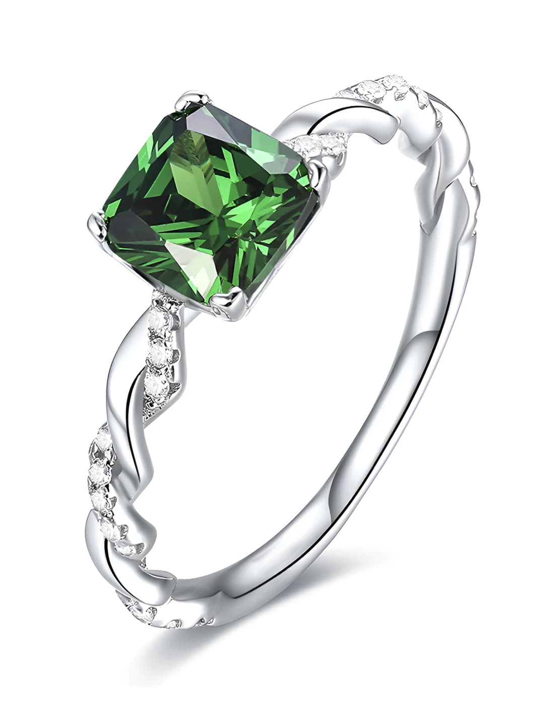 White gold - Green diamond